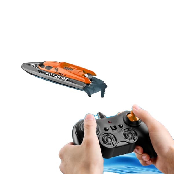 RC Racing Båt, 30KM/H Hastighet, IPV7 Vattentät,orange 3batterier