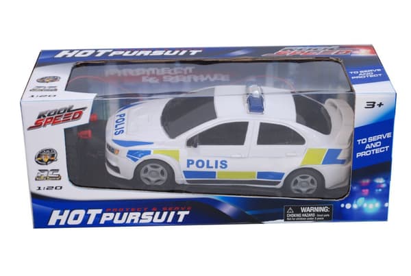 Radiostyrd Polisbil, 22 cm, Vit & Blå
