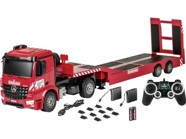 Carson RC Sport Arocs med Goldhofer blokvogn 1:20 RC begynder funktionsmodel Lastvogn inkl. batteri, oplader og senderbatterier