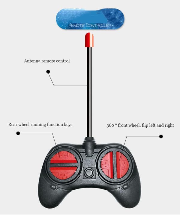 Stunt bil m kontrol, roterar 360 grader