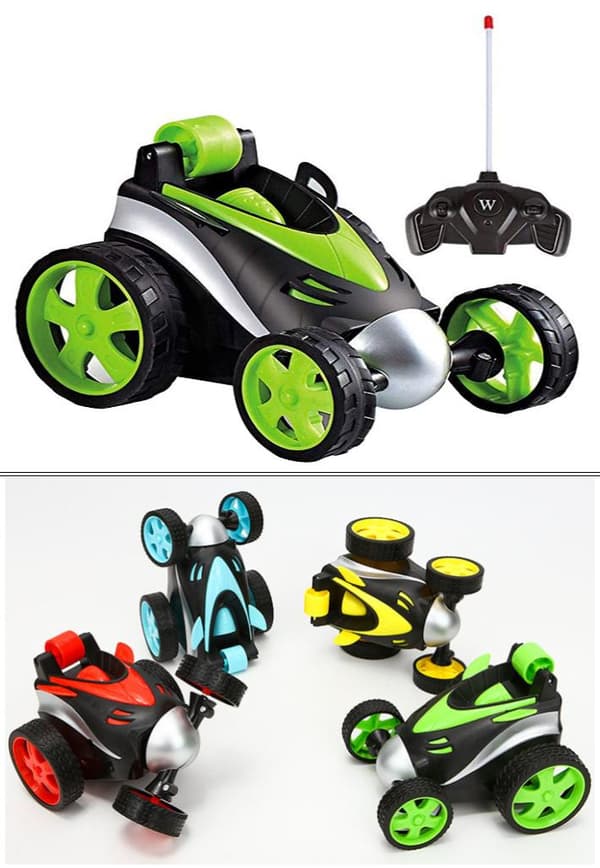 Stunt bil m kontrol, roterar 360 grader Gul