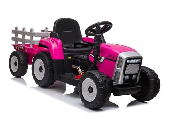 Eltraktor med släp - rosa