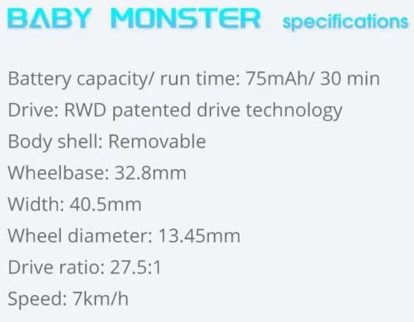 Turbo Racing Baby Monstertruck 1/76 Black - RTR