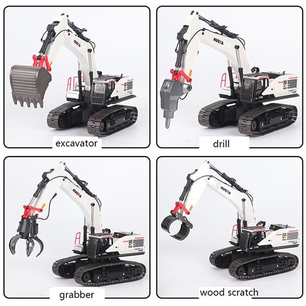 HuiNa Grävmaskin Vit 22ch 2.4GHz 1:14