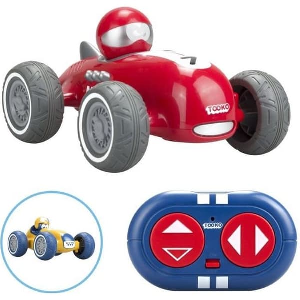 TOOKO - Min första fjärrstyrda racerbil - Vintagelook - Från 3 år - Slumpmässig färg: röd eller gul - 13 cm