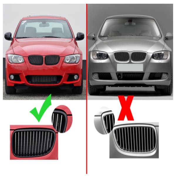 2 STK mat sort nyregitter foran til BMW E92 E93 3-serie 2-dørs 2010-2013(matsort)