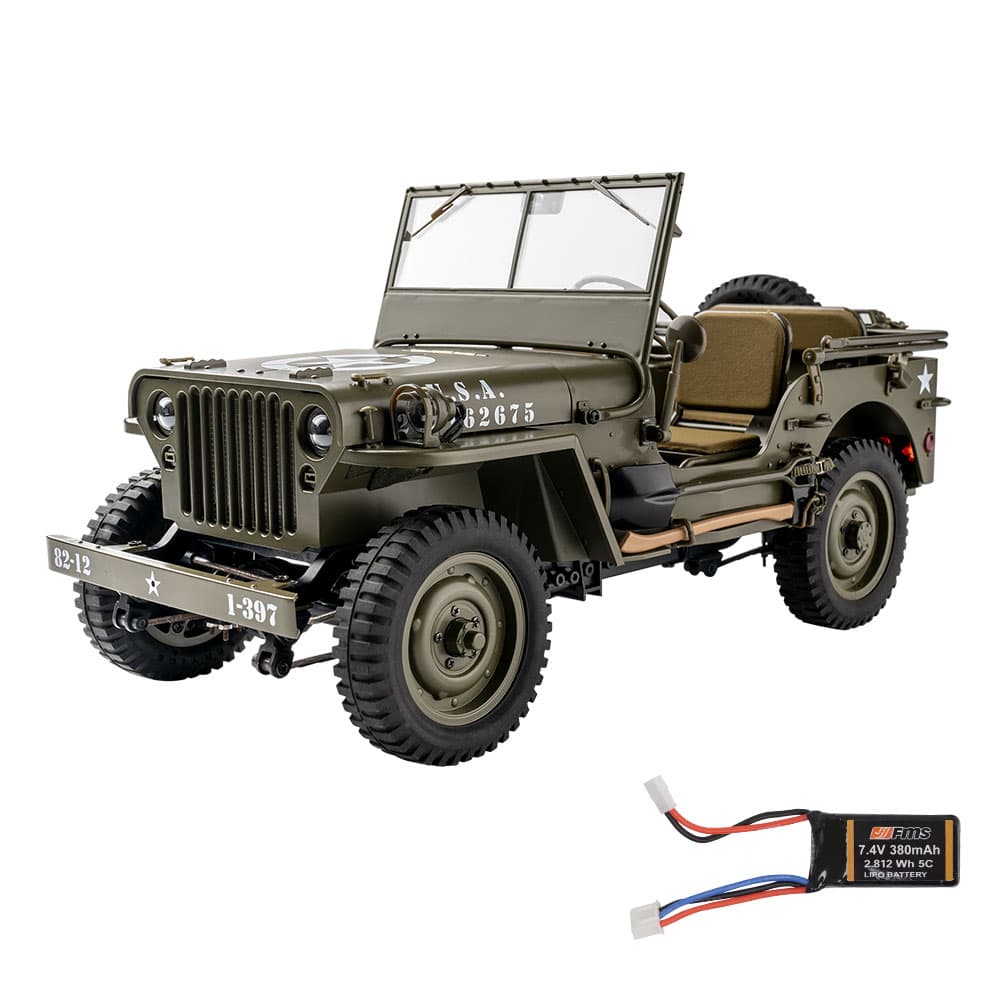 Eachine Rochobby Willys MB 1/12 RC Car Off-Road Crawler RTR Army Truck LED