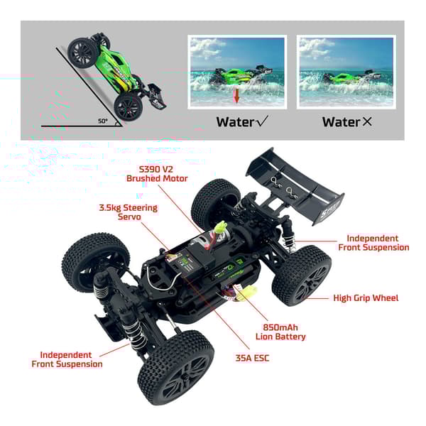 1:14 RC Car Bonzai 141600 4WD Fjärrkontroll Bil Snabbhastighet Toy Off Road Shock
