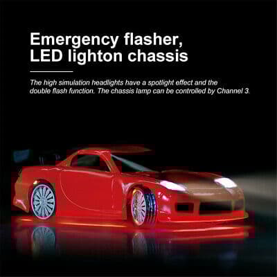 RC Legetøjsbil Turbo 2,4 GHz Racing Multicolor Mini Speed ​​LED RC Fjernbetjening Legetøjsbil