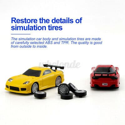 RC Legetøjsbil Turbo 2,4 GHz Racing Multicolor Mini Speed ​​LED RC Fjernbetjening Legetøjsbil