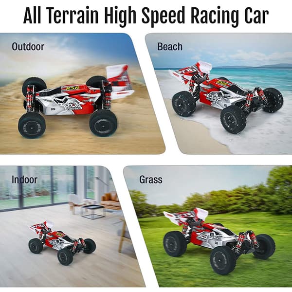 60KM/T OFF-ROAD Bil fjernbetjening 4WD RC CAR RTR CAR RACING 1:14 Julerød
