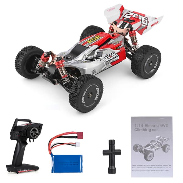 60KM/T OFF-ROAD Bil fjernbetjening 4WD RC CAR RTR CAR RACING 1:14 Julerød