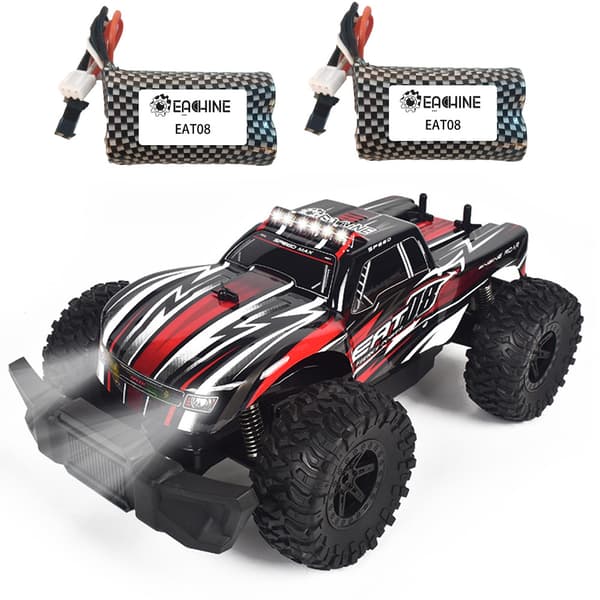All Terrain RC Car RTR Electric Vehicle med 2,4 GHz fjärrkontroll LED-lampor och flera uppladdningsbara batterier Off Road RC Crawler 20 Min Play Stor