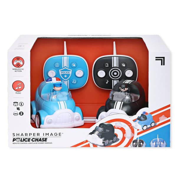 Sharper Image RC Radiostyrd Bil 2-Pack Polis och Tjuv