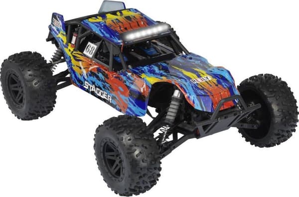 Reely Stagger Brushed 1:10 RC Car Electric Buggy 4WD 100% RTR 2,4 GHz Sis. akku, laturi ja akut lähettimelle