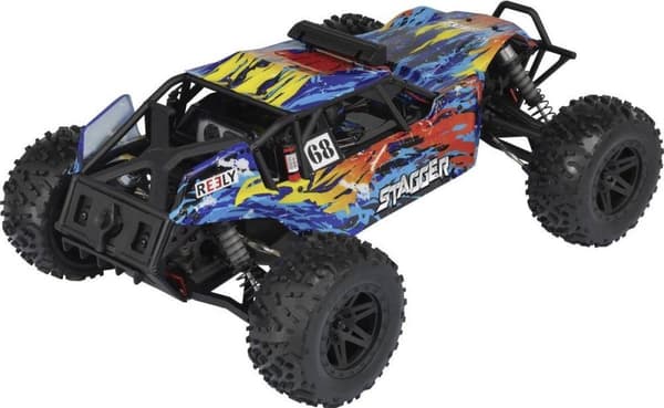 Reely Stagger Brushed 1:10 RC Car Electric Buggy 4WD 100% RTR 2,4 GHz Sis. akku, laturi ja akut lähettimelle