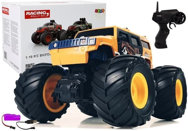 RC monsteriauto - ohjattava maastoauto - 2,4 Ghz 1:18 - keltainen