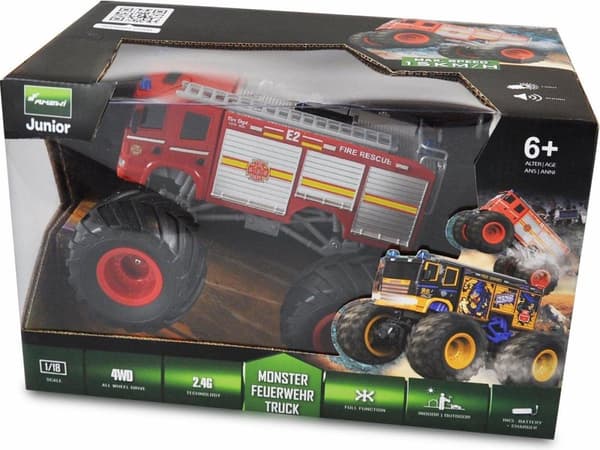 Amewi Red Brushed 1:18 RC Car Electric Monster Truck Takaveto RTR 2,4 GHz