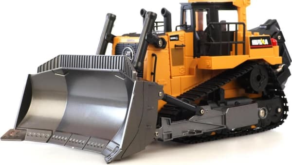 Amewi 22518 RC bulldozer 1:24 skala, fjernstyret, 2,4 GHz, RTR inkl. fjernbetjening, batteri og oplader, gul