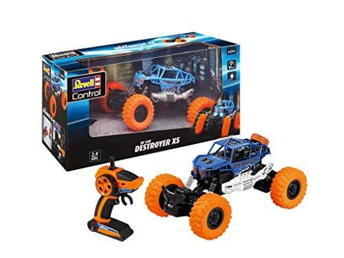Revell Control 24594 RC Car Crawler Destroyer XS GHz Fjärrkontroll Frontbelysning 1:18 23,5 cm Fjärrkontroll Bil Blå