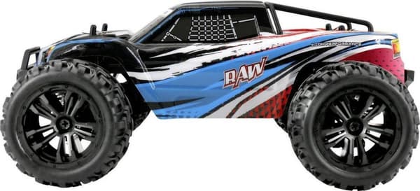 Reely RAW Blue Brushed 1:14 RC car Electric Monster truck 4WD RTR 2,4 GHz Sis. akku ja laturi