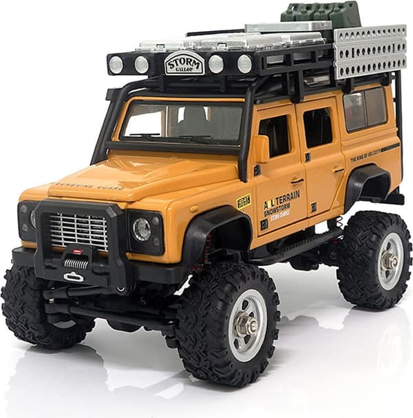 Amewi D90X28 Metal Scale Crawler keltainen kauko-ohjattu (RC) malli telaketjuajoneuvon sähkömoottori 1:28 (22567)