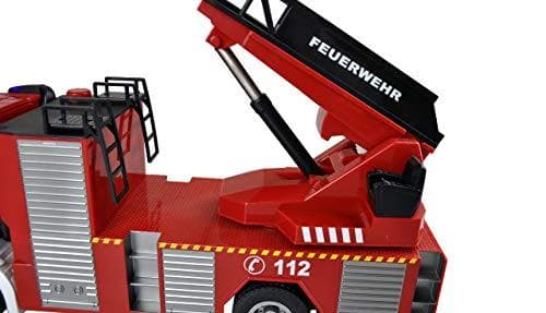 Amewi 22502 Mercedes-Benz paloauto kääntöpöytä tikkaat ajoneuvon ajokortti ajoneuvo 1:18 RC malli kuorma-auto 100% RTR, punainen/valkoinen