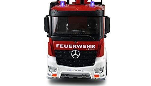 Amewi 22502 Mercedes-Benz paloauto kääntöpöytä tikkaat ajoneuvon ajokortti ajoneuvo 1:18 RC malli kuorma-auto 100% RTR, punainen/valkoinen