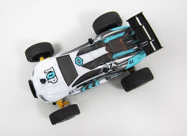 High Speed Radiostyrd Truggy 1:18 2.4G, Vit/blå