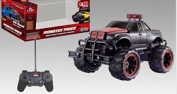 Radiostyrd Monster Truck Off-Road 1:16 Svart