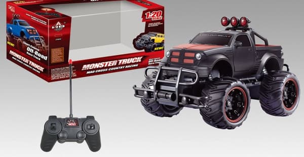 Radiostyrd Monster Truck Off-Road 1:20 Svart