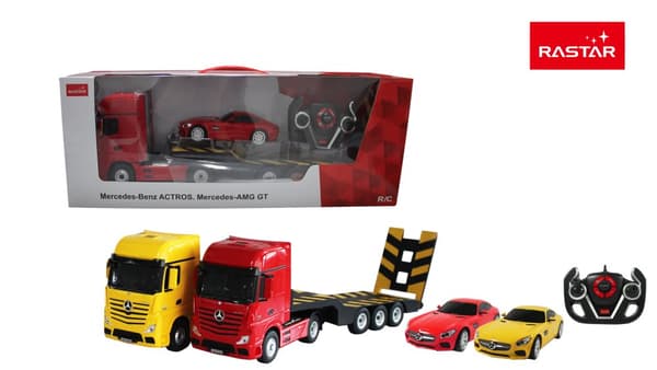 Mercedes-Benz Actros Radiostyrd Lastbil + Mercedes AMG GT Bil 2.4G