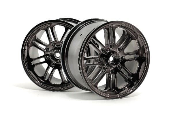 8 Spoke Wheel Black Chrome (83X56Mm/2Pcs)
