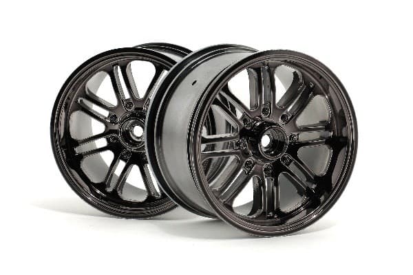 8 Spoke Wheel Black Chrome (83X56Mm/2Pcs)