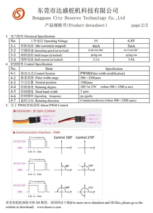 Dsservo DS3240 7.4V 40KG med 25T kammar för Model 1/10 (180 grader) - Tillbehör till Fjärrstyrda Leksaker Digital servomotor
