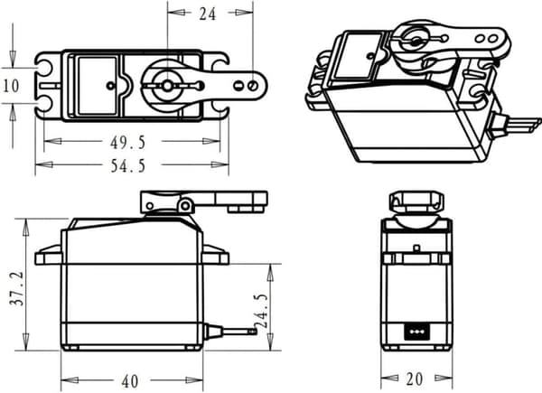 Dsservo DS3235 PRO 7.4V 35KG 25T nokalla mallille 1/10 (180 astetta) - Lisävarusteet kauko-ohjattaville leluille Digitaalinen ytimetön servomoottori