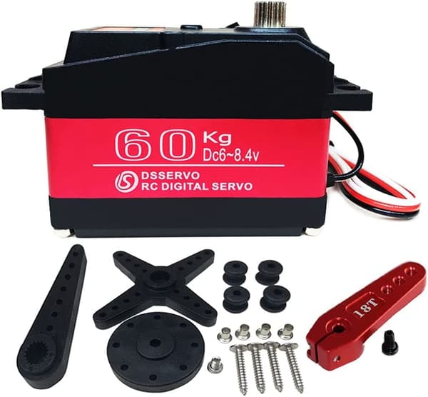 Dsservo DS5160 7.4V 60KG 18T nokka mallille 1/10 (180 astetta) - Lisävarusteet kauko-ohjattaville leluille Digitaalinen servomoottori