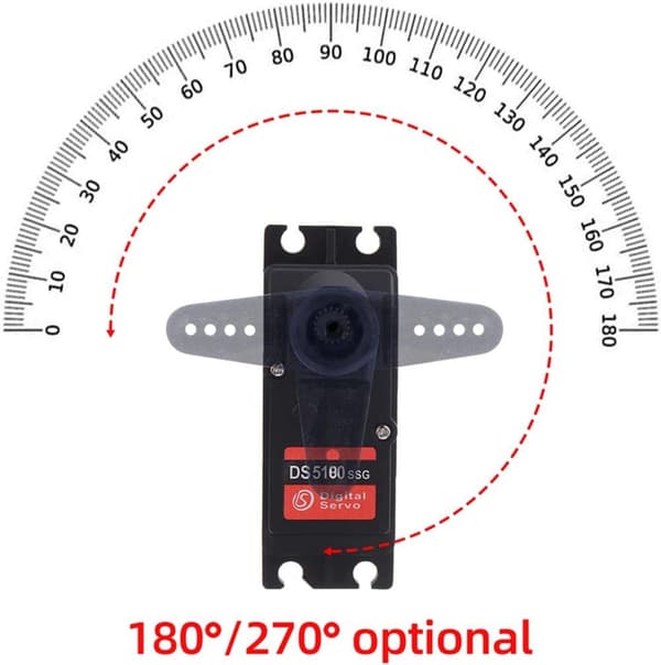 Dsservo DS5180 7.4V 80KG højt drejningsmoment med 18T knast til model 1/10 (180 grader) - Tilbehør til fjernstyret legetøj Digital servomotor