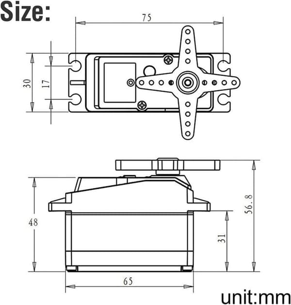 Dsservo DS5180 7.4V 80KG højt drejningsmoment med 18T knast til model 1/10 (180 grader) - Tilbehør til fjernstyret legetøj Digital servomotor