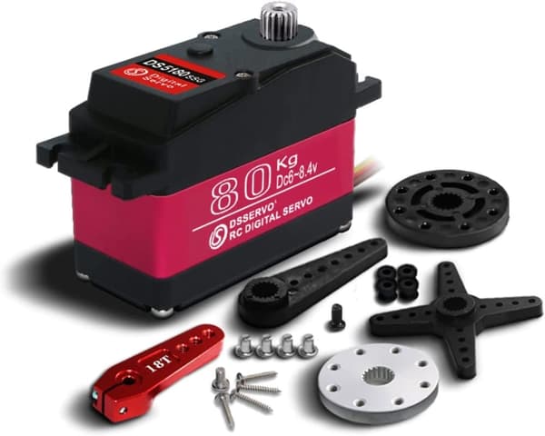 Dsservo DS5180 7.4V 80KG højt drejningsmoment med 18T knast til model 1/10 (180 grader) - Tilbehør til fjernstyret legetøj Digital servomotor