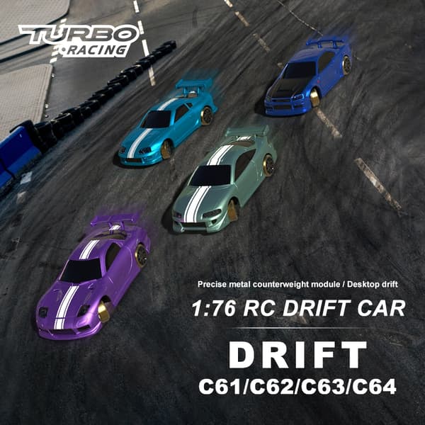 Turbo Racing DRIFT C63 1/76 Blå - RTR