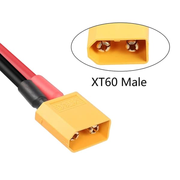 XT60 A O-ring XT60 han A O-ringstikkabel med 1 Mt 12AWG til RC Lipo-batteri FPV (1M) - Tilbehør til fjernbetjening legetøjskabel