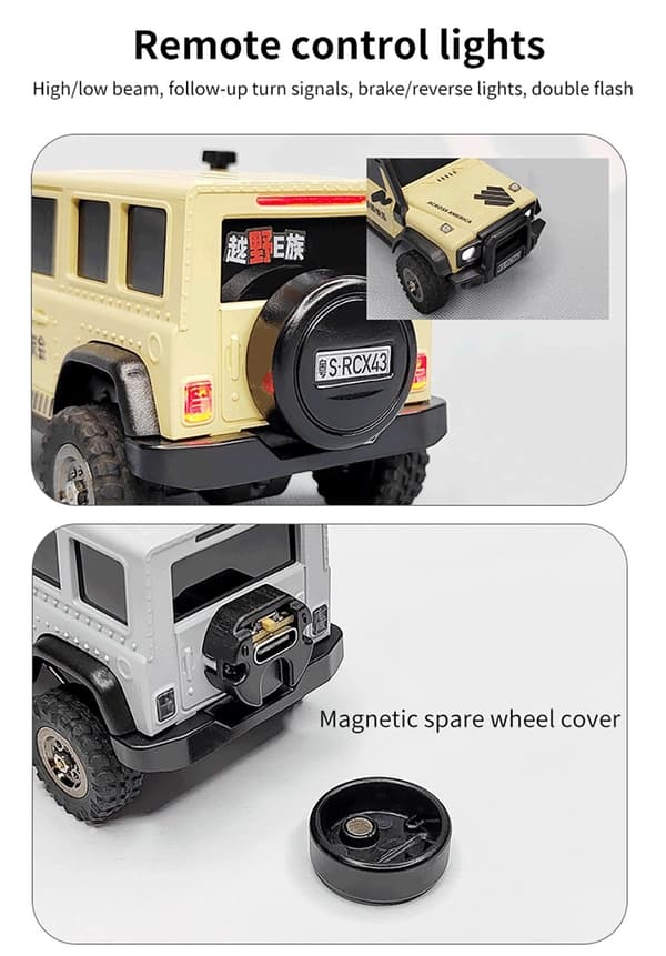 Mini Crawler 4WD 1/43 Grå - RTR