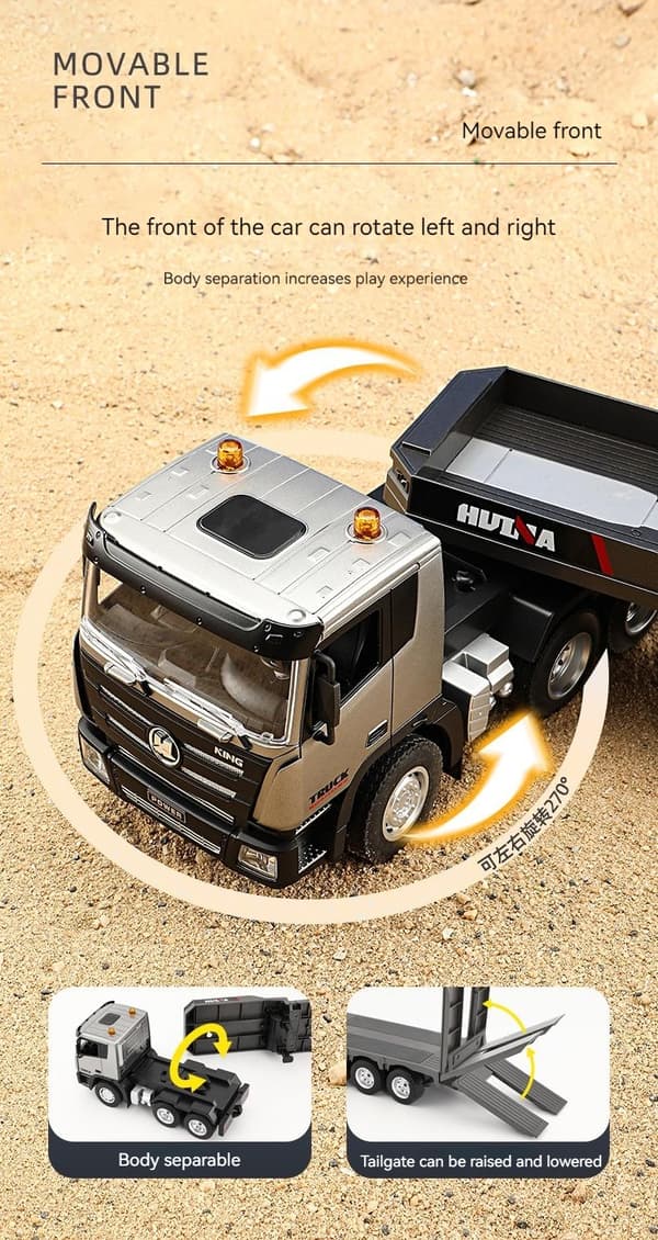 HuiNa Lastbil m/ fladvogn 2.4Ghz 1:24