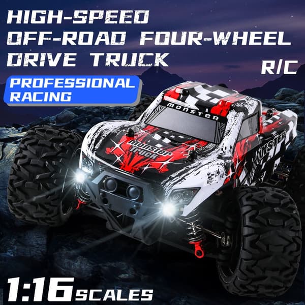 Guokai Monstertruck 1:16 Brushless 4WD Radiostyrd  2,4Ghz 35 km/h, Röd