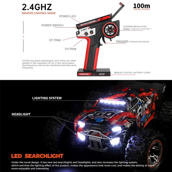 WLToys Monster 184008 Fun 1/18 4WD børsteløs