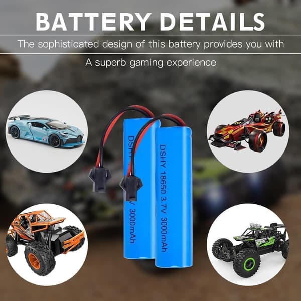 2stk 3.7V 3000mAh stik SM-2P kompatibel med DE45 DE42 1:14 Off-road og Drift Racing lithium-ion-batterier