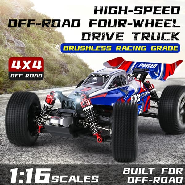 Guokai Off-Road Buggy 1:16 Brushless 4WD Radiostyrd  2,4Ghz 35 km/h, Blå