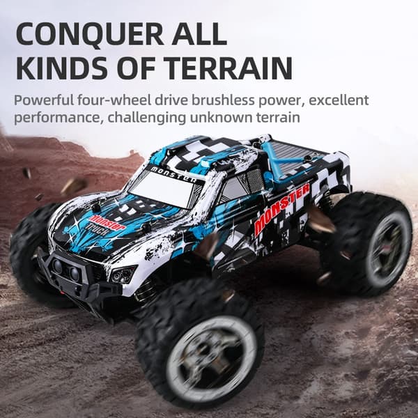 Guokai Monstertruck 1:16 Brushless 4WD Radiostyrd  2,4Ghz 35 km/h, Blå
