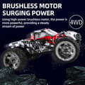 Miniatyrbild 5 av 10: Guokai Monstertruck 1:16 Brushless 4WD Radiostyrd  2,4Ghz 35 km/h, Blå